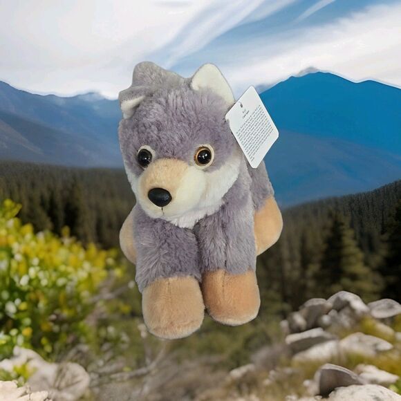 Aurora World 8 "Gray Wolf Plush Stuffed Animal # 31172 Woolsey Grey Gray Toy Kid - Picture 5 of 7